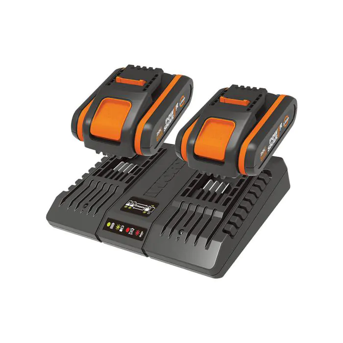 WA3610 شاحن بطاريات مزدوج مع بطاريتين WORX 20V 2Ah ##