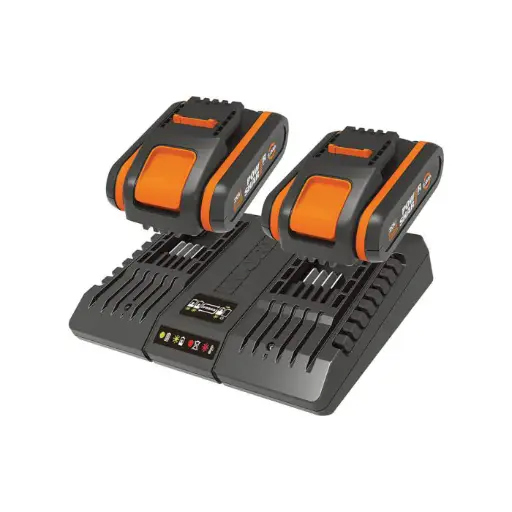 [00329459] WA3610 شاحن بطاريات مزدوج مع بطاريتين WORX 20V 2Ah ##